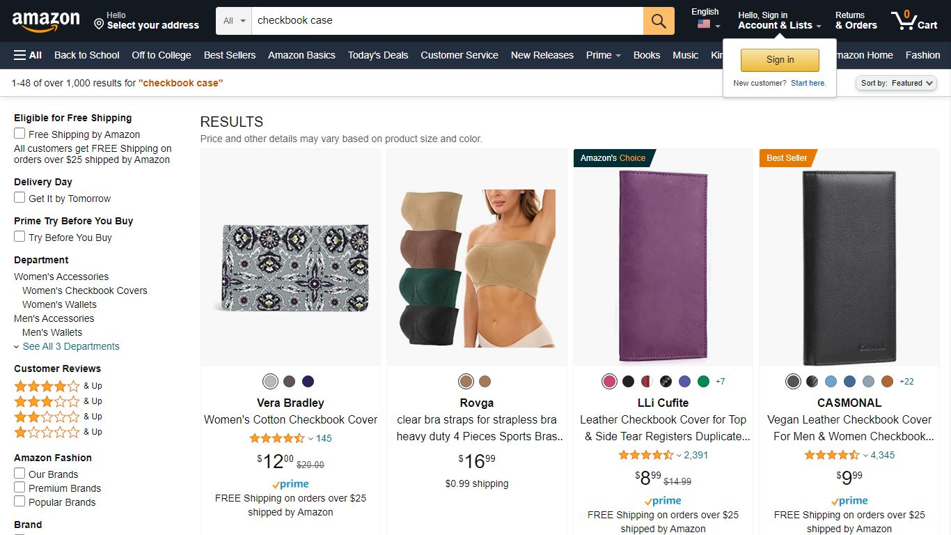 Amazon.com: checkbook case